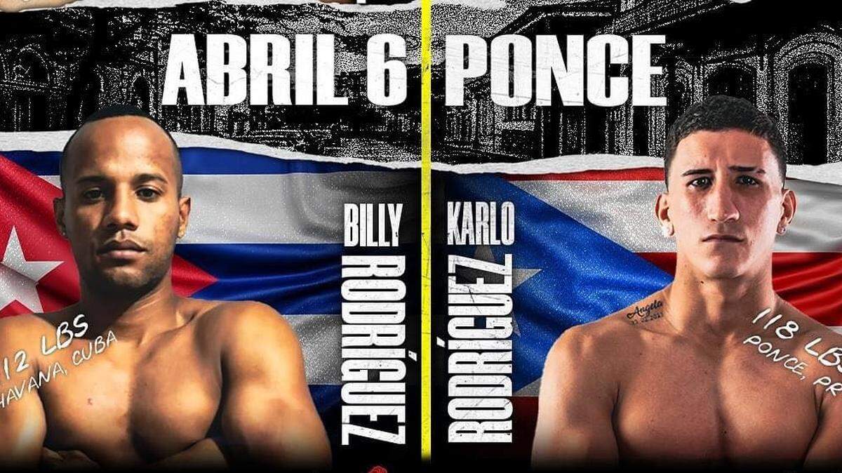 Billy Rodríguez tiene alineado su próximo combate cuando enfrente el 6 de abril en Ponce, Puerto Rico, a Karlo Rodríguez (5-0-1, 4 KO), un rival que contará con todo el apoyo del público local.