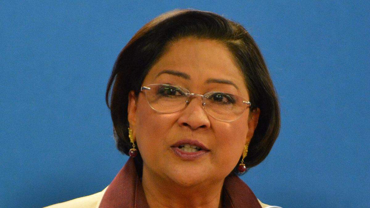 La primera ministra de Trinidad y Tobago, Kamla Persad-Bissessar.