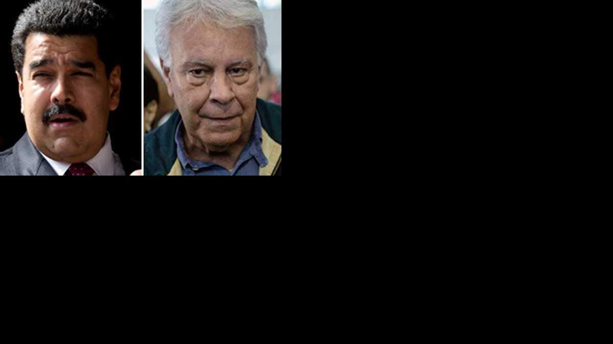 El presidente venezolano, Nicolás Maduro y el ex presidente español, Felipe González.