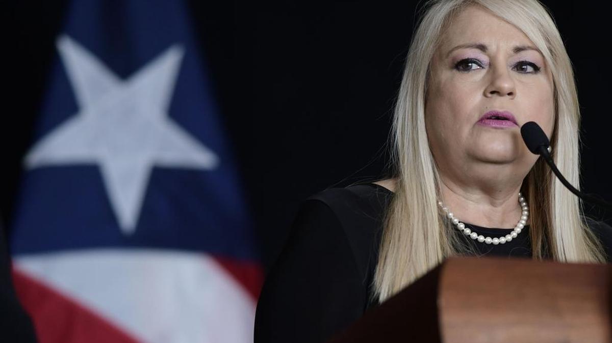 La gobernadora Wanda Vázquez Garced ofrece una conferencia de prensa el jueves 21 de mayo de 2020.