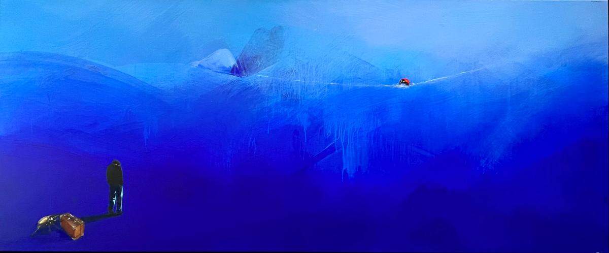 ‘Recapitulación’, 2020, de Fernando Fernández Granada. Acrílico y óleo sobre lienzo, 80.5 x 33&nbsp;pulgadas.