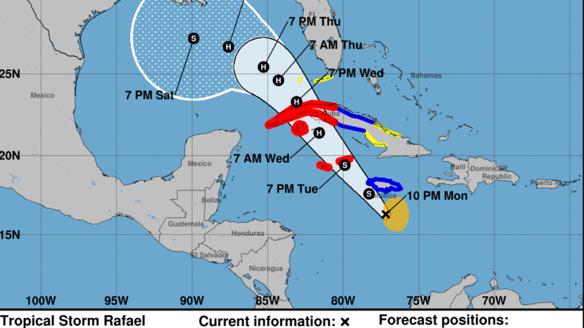 Rafael se forma y emiten vigilancia de tormenta tropical para los Cayos de Florida
