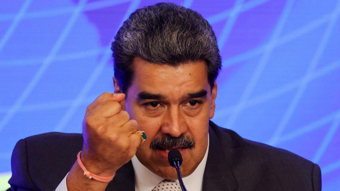 Venezuelan strongman Nicolas Maduro in an event where he denounced the Venezuelan opposition for plotting against him. Maduro agreed this week to hold free elections next year where he would compete against the very same opposition.