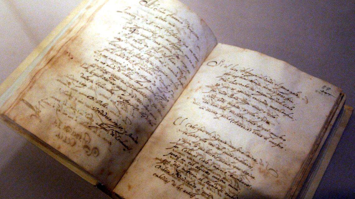 El manuscrito "Canzuni amurusi siciliani", que contiene poemas de Cervantes y Antonio Veneziano escritos cuando fueron compañeros de cautiverio en Argel en 1579.