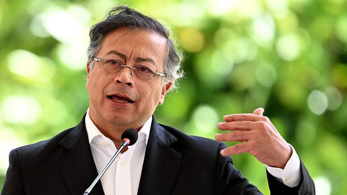 Colombia's President Gustavo Petro speaks during the Amazon Cooperation Treaty Organization (OTCA) Summit in Bogota on August 22, 2025. Indigenous peoples, authorities, civil society organizations, and other representatives of eight Amazonian countries met on August 22 to discuss common problems and solutions in the area. (Photo by RAUL ARBOLEDA / AFP) (Photo by RAUL ARBOLEDA/AFP via Getty Images)