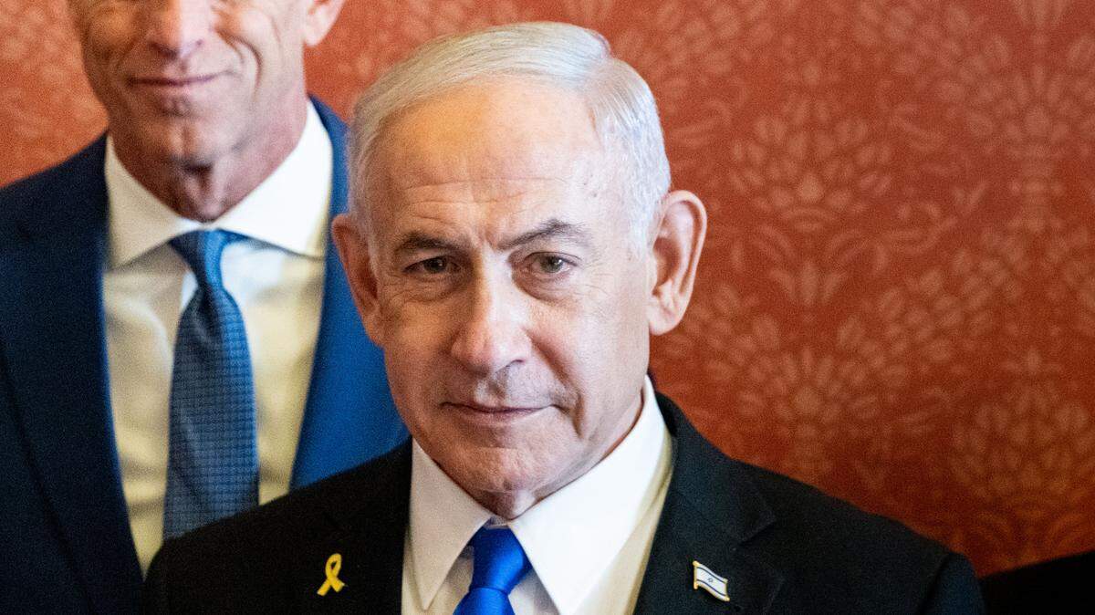 El primer ministro de Israel, Benjamin Netanyahu, visita el Capitolio de Estados Unidos, en Washington, DC, el 9 de julio de 2025.