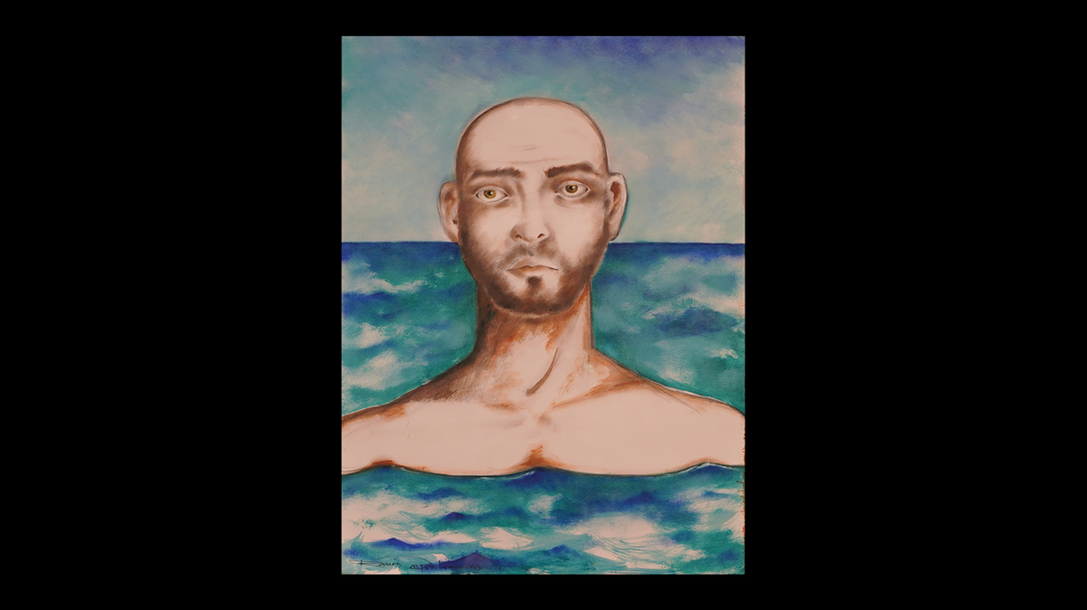“Náufrago”, 2011, óleo sobre papel, 18 x 24 pulgadas. Colección privada.