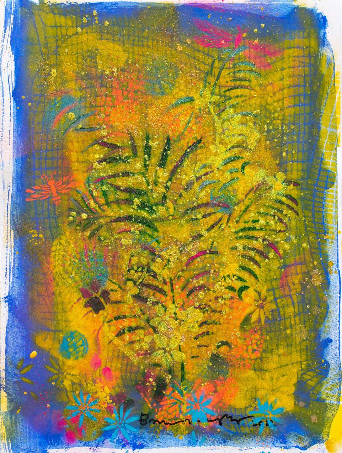 Bruce Helander, Garden Surprise with Butterflies 3, 2022. en el hotel Ritz de Miami Beach.