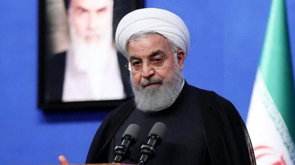 El presidente iraní, Hasan Rohaní, ofrece un discurso durante una ceremonia en Teherán (Irán) el 21 de mayo de 2018.