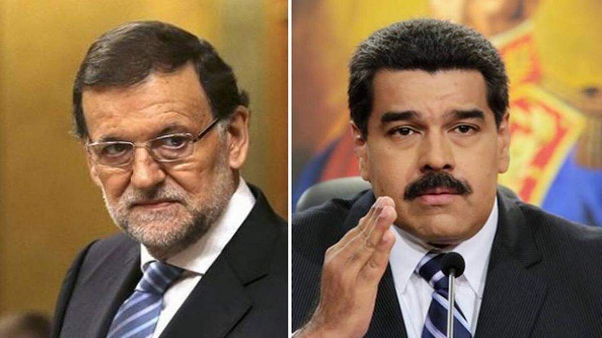 El jefe del gobierno español, Mariano Rajoy (izq.), y el presidente venezolano Nicolás Maduro. Maduro, criticó ayer en una alocución televisada las medidas de ajuste económico exigidas a Grecia por líderes europeos, a quienes llamó “sicarios”, y nombró expresamente al presidente del Gobierno español, Mariano Rajoy.