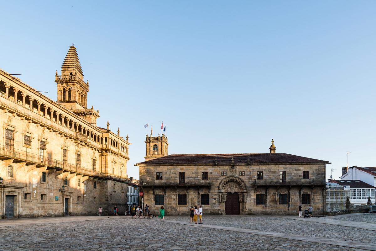 Plaza del Obradoiro, Santiago de Compostela, España.