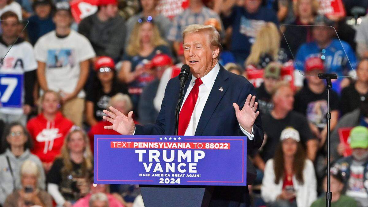 El candidato presidencial republicano, el expresidente Donald Trump, da un discurso en Scranton, Pensilvania, el 9 de octubre de 2024