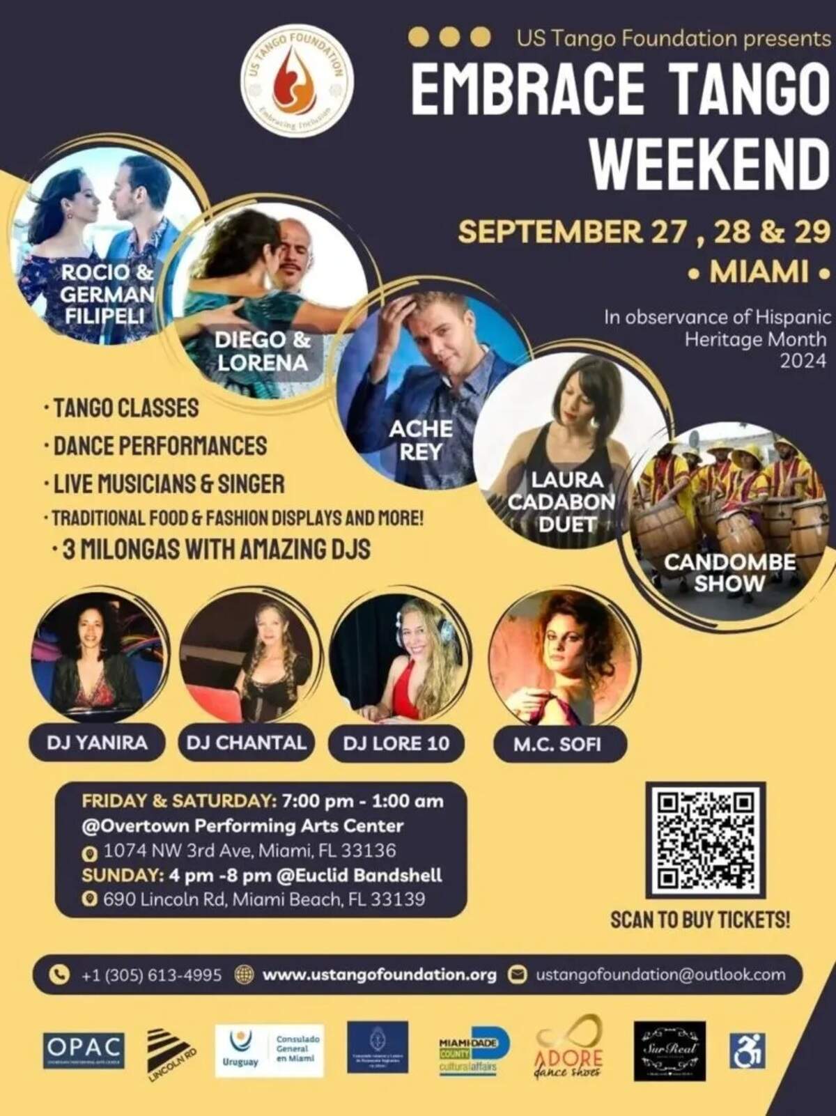 Embrace Tango, al aire libre en Lincoln Road, Miami Beach.