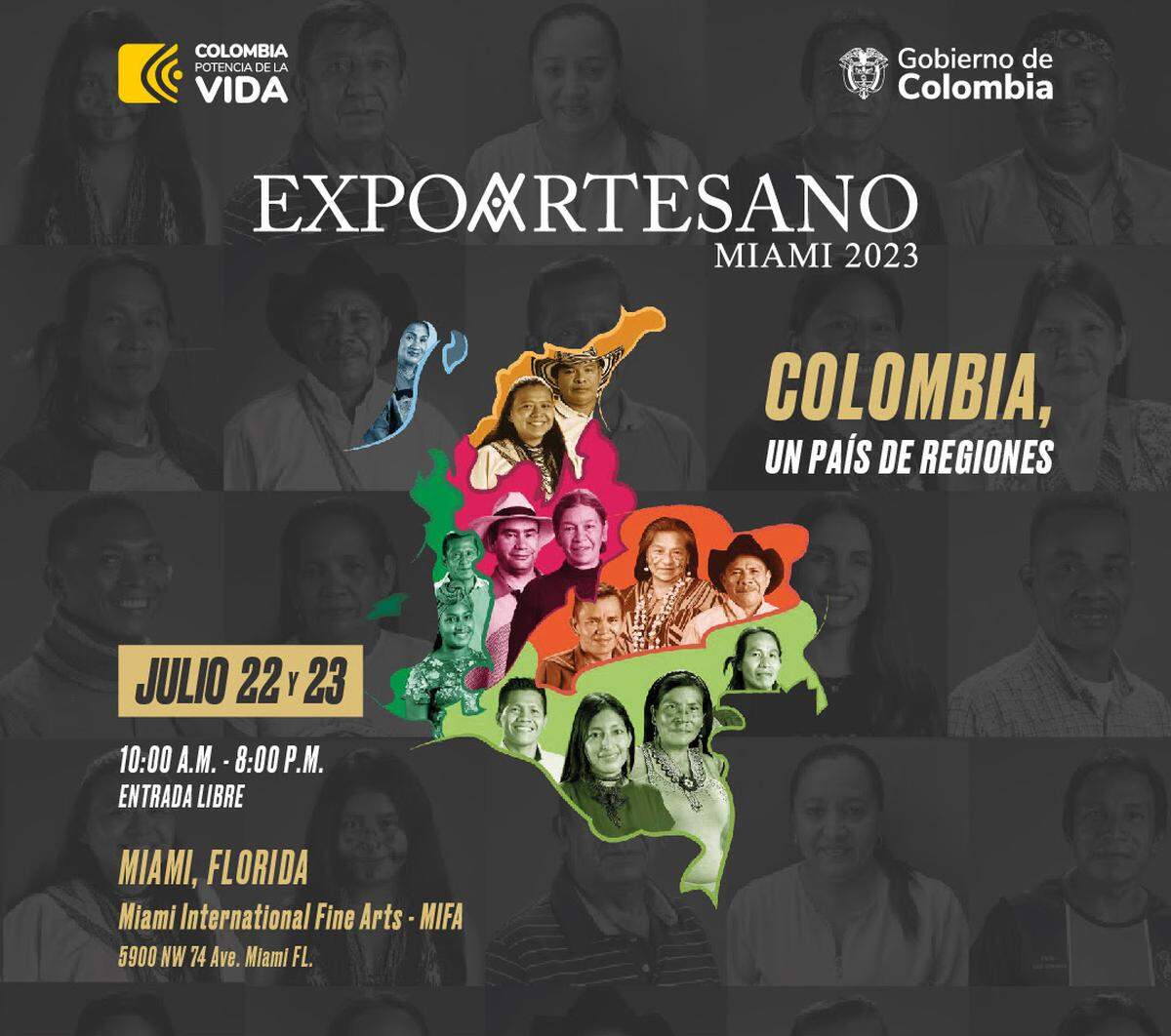 Primera edición internacional de Expoartesano, gratis. Feria de tradiciones de Colombia.