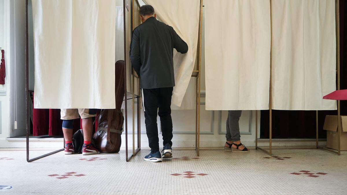 Un centro electoral en la localidad de Le Pré-Saint-Gervais, en Francia, el domingo 30 de junio de 2024.