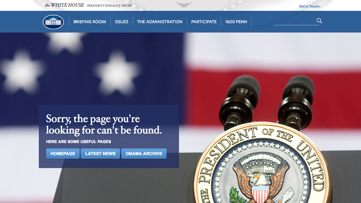La Casa Blanca eliminó el sitio web en español