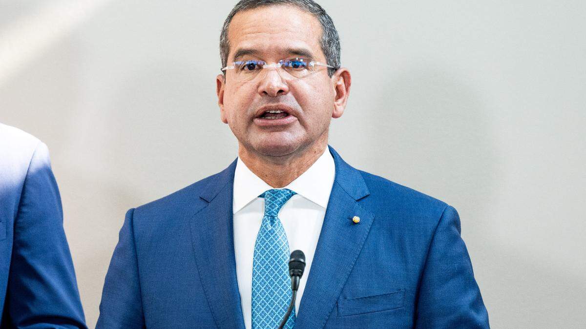 El gobernador de Puerto Rico, Pedro Pierluisi, hablando en un evento de presentación de la Ley del Estatus de Puerto Rico en el Capitolio de los Estados Unidos. (Foto de Michael Brochstein/Sipa USA)
