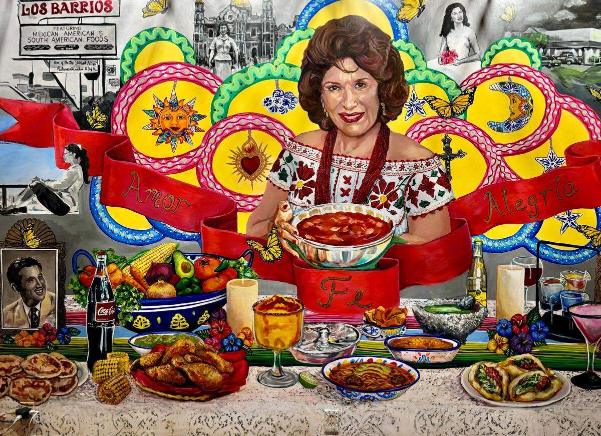 Mural en el restaurante Los Barrios.