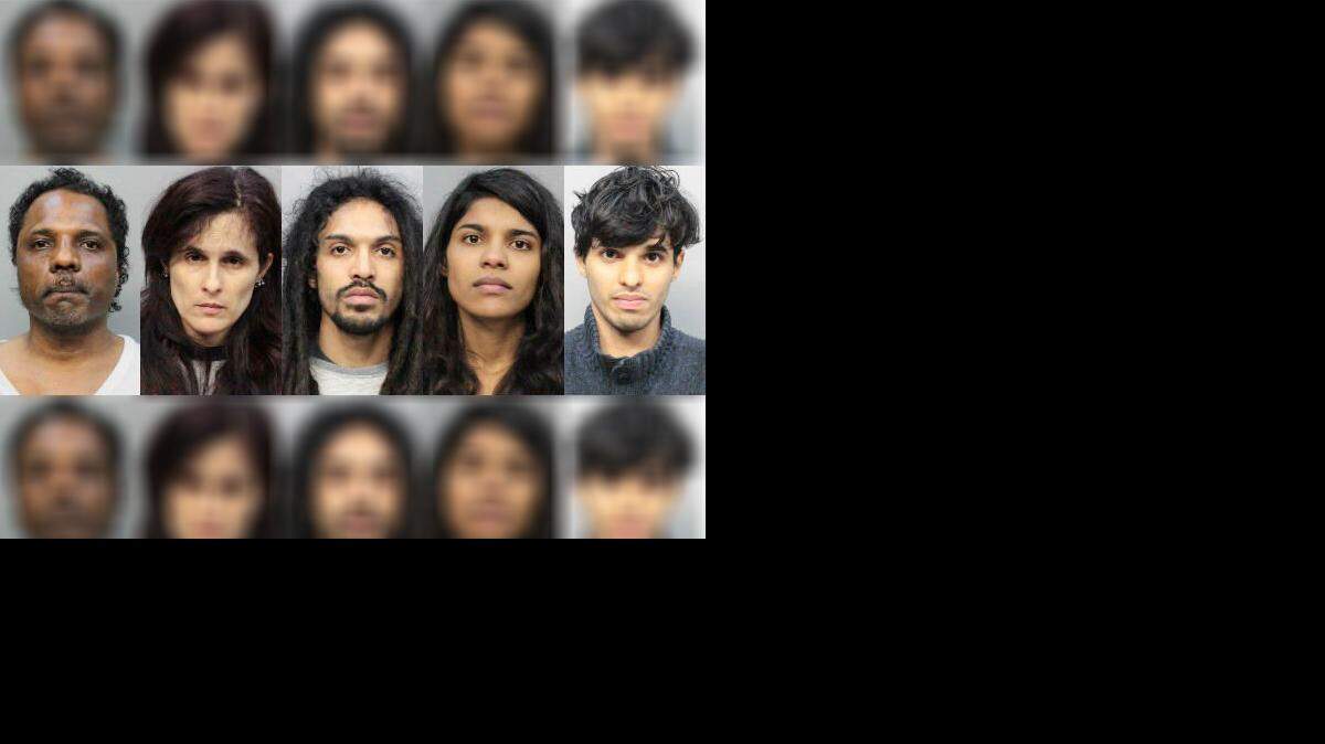 Los arrestados son Orin Tong, de 45 años; Wanda Hernández-Tong, de 43; Judah Hernández, de 24; Mariah Tong, de 23, e Imani Tong, de 22.