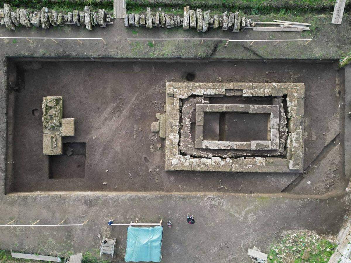 Los templos antiguos de Paestum vistos desde arriba. Foto del Ministerio de Cultura italiano.