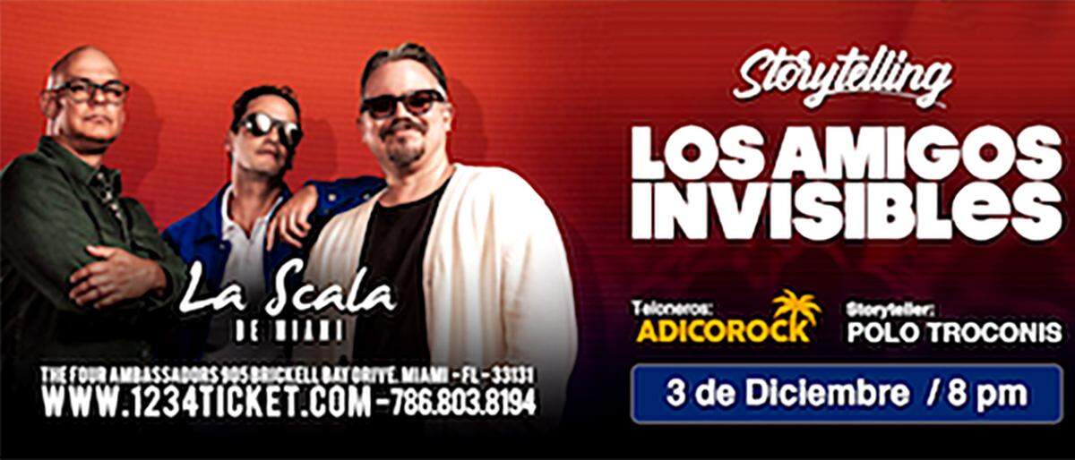 Concierto de Los amigos invisibles en la Scala de Miami.