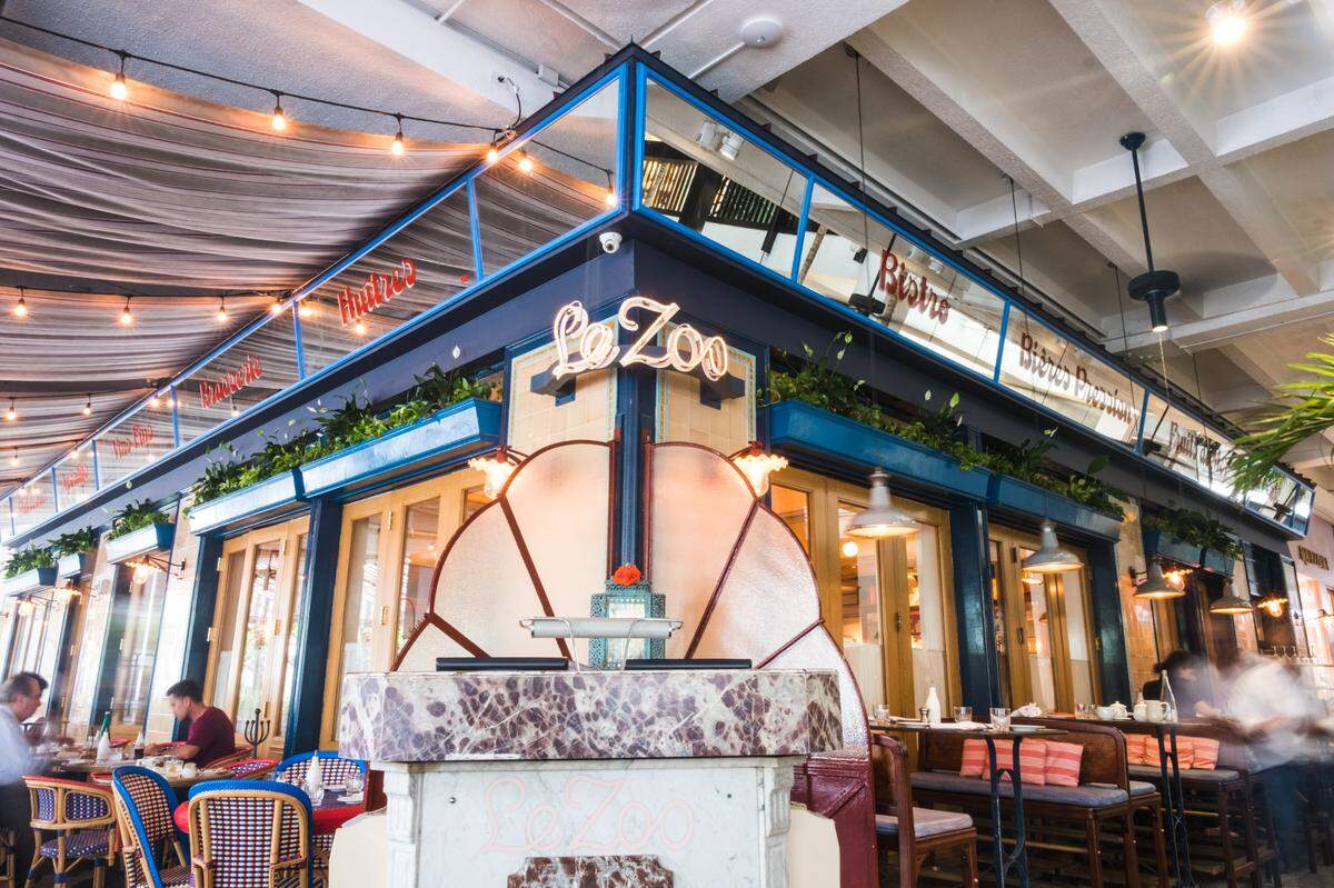 Le Zoo, de Stephen Starr en Bal Harbour, en Miami Beach, ofrece un menú con muchos de los favoritos tradicionales con su característico toque franco-mediterráneo.