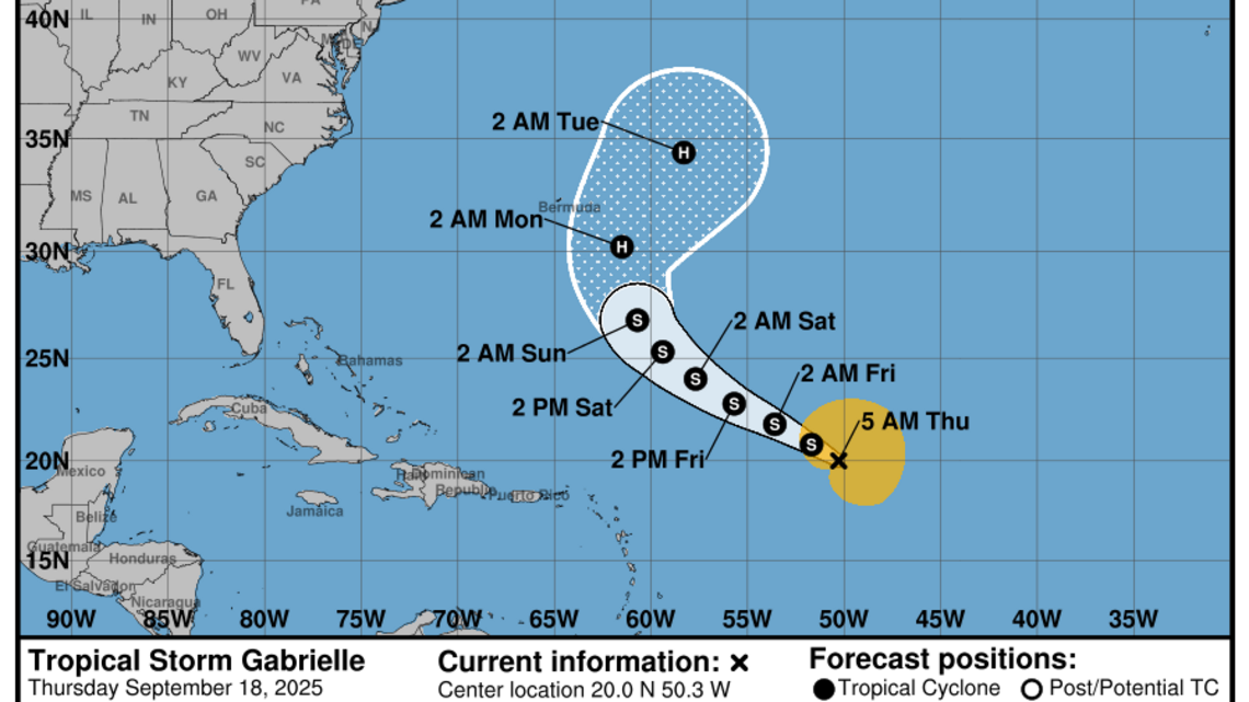 Tormenta Gabrielle enfrenta dificultades, pero pronostican que se convertirá en huracán