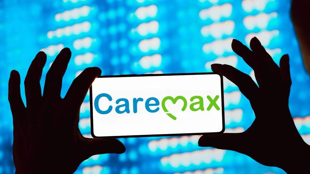 In this photo illustration, the CareMax logo is displayed on a smartphone screen. (Photo by Rafael Henrique / SOPA Images/Sipa USA) *** Strictly for editorial news purposes only ***