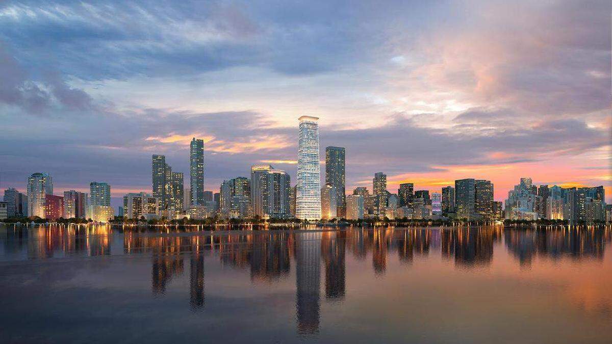 Representación gráfica de la torre de 54 pisos propuesta en Brickell.