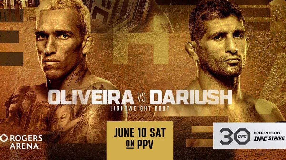 Beneil Dariush y Charles Oliveira pelearán el sábado en Vancouver, Canadá.