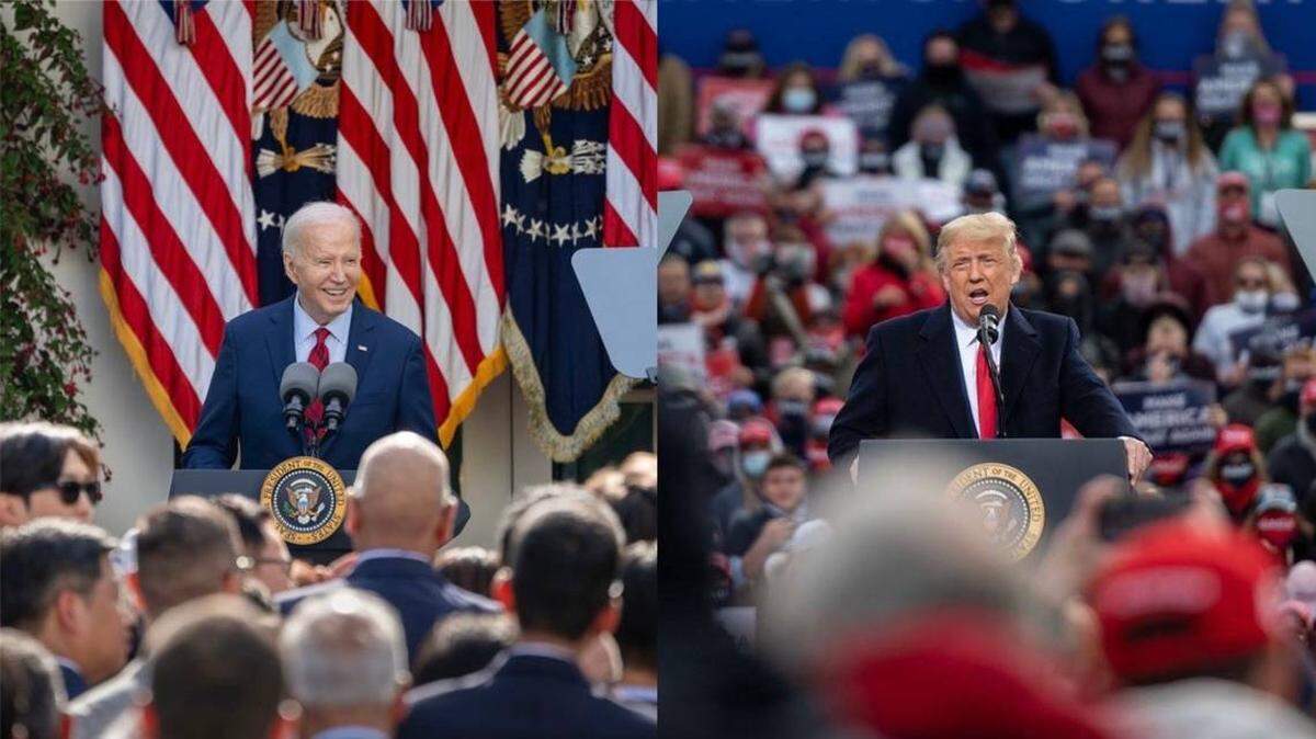Encuestas recientes han mostrado una división generacional en el apoyo al presidente Joe Biden y al expresidente Donald Trump. Varios factores podrían ayudar a explicar este fenómeno, incluida la inflación y la guerra entre Israel y Hamas, dijeron los expertos en opinión pública. Fotos de Joe Biden, Donald Trump Facebook