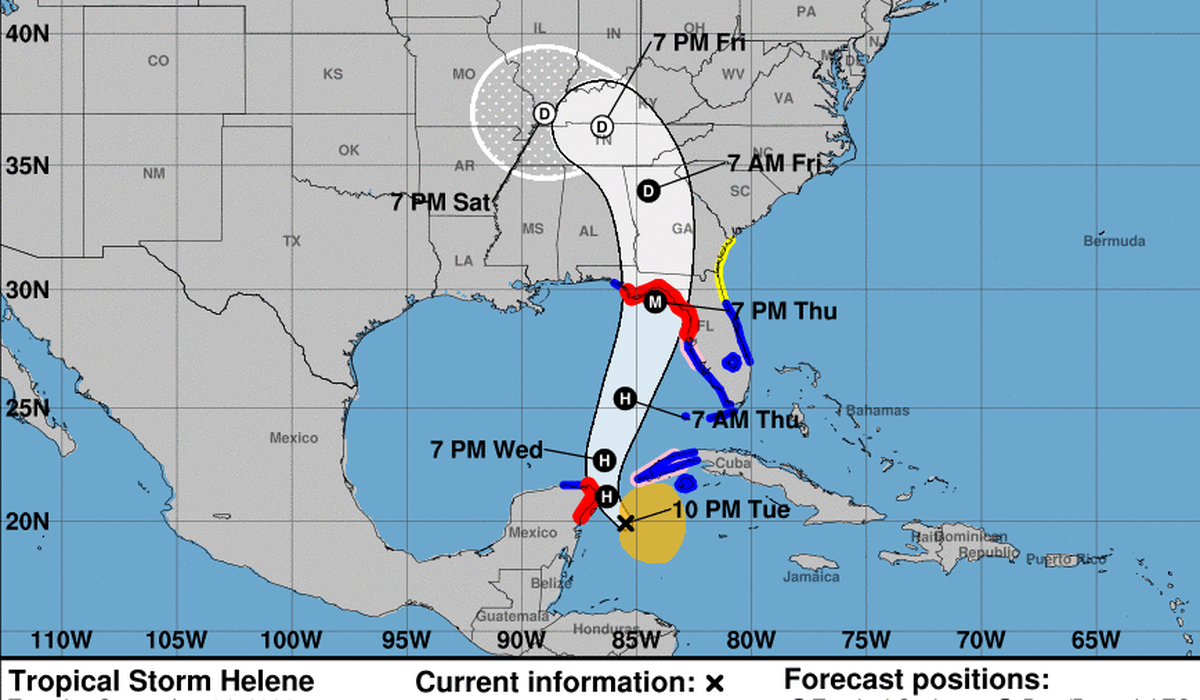 Los meteorólogos pronostican que Helene será un huracán muy grande e intenso de categoría 3.
