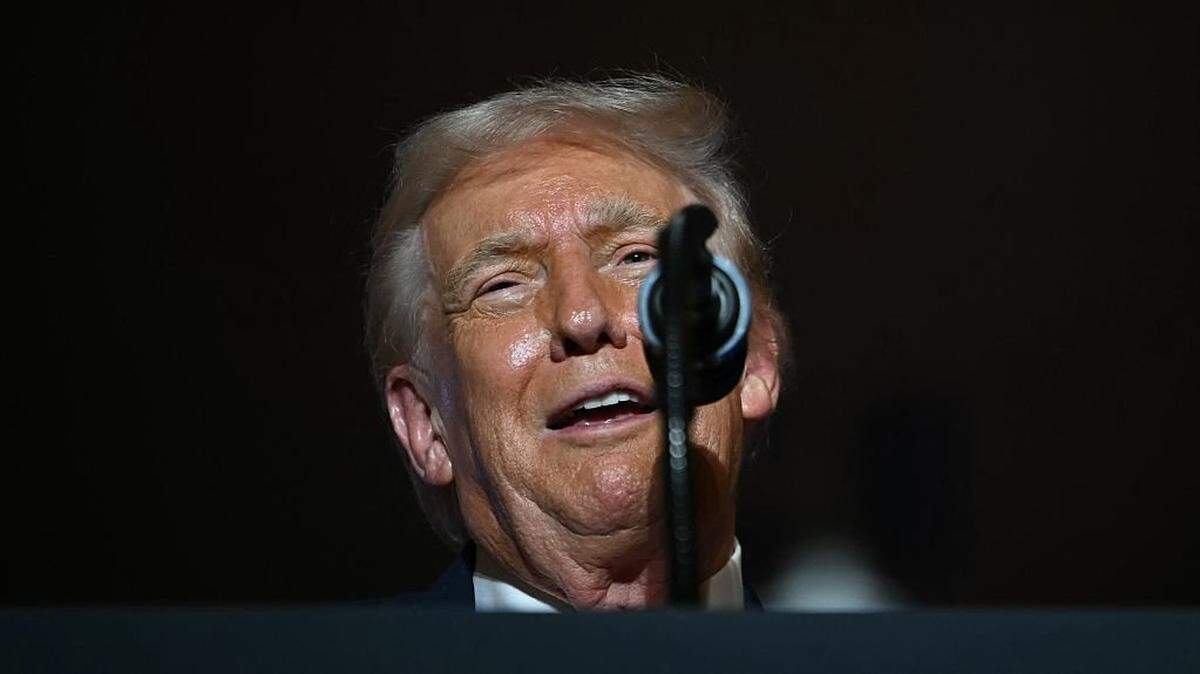 US President Donald Trump delivers remarks on the economy at Mount Airy Casino Resort in Mount Pocono, Pennsylvania, on December 9, 2025. (Photo by ANDREW CABALLERO-REYNOLDS / AFP via Getty Images)