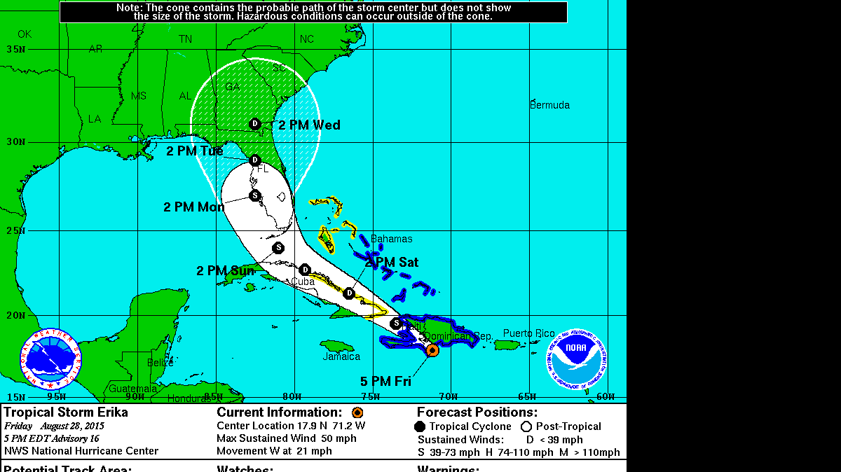 Cuba decretó este viernes una alerta ciclónica en el oriente de la isla ante el riesgo de fuertes vientos y lluvias por la tormenta tropical Erika, que golpeaba República Dominicana tras dejar muerte y destrucción en Dominica.