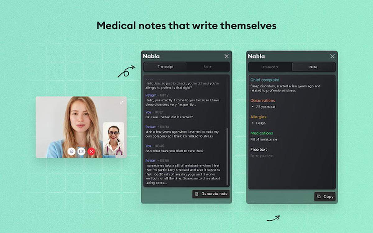 Copilot produce resúmenes útiles. Los beneficios son significativos: no tiene que preocuparse por tomar notas y, en cambio, puede concentrarse en hablar con los pacientes. Y ahorra tiempo.