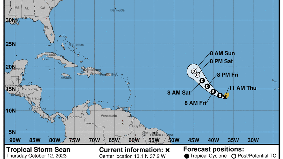 Sean se convirtió de nuevo en tormenta tropical en el Atlántico.