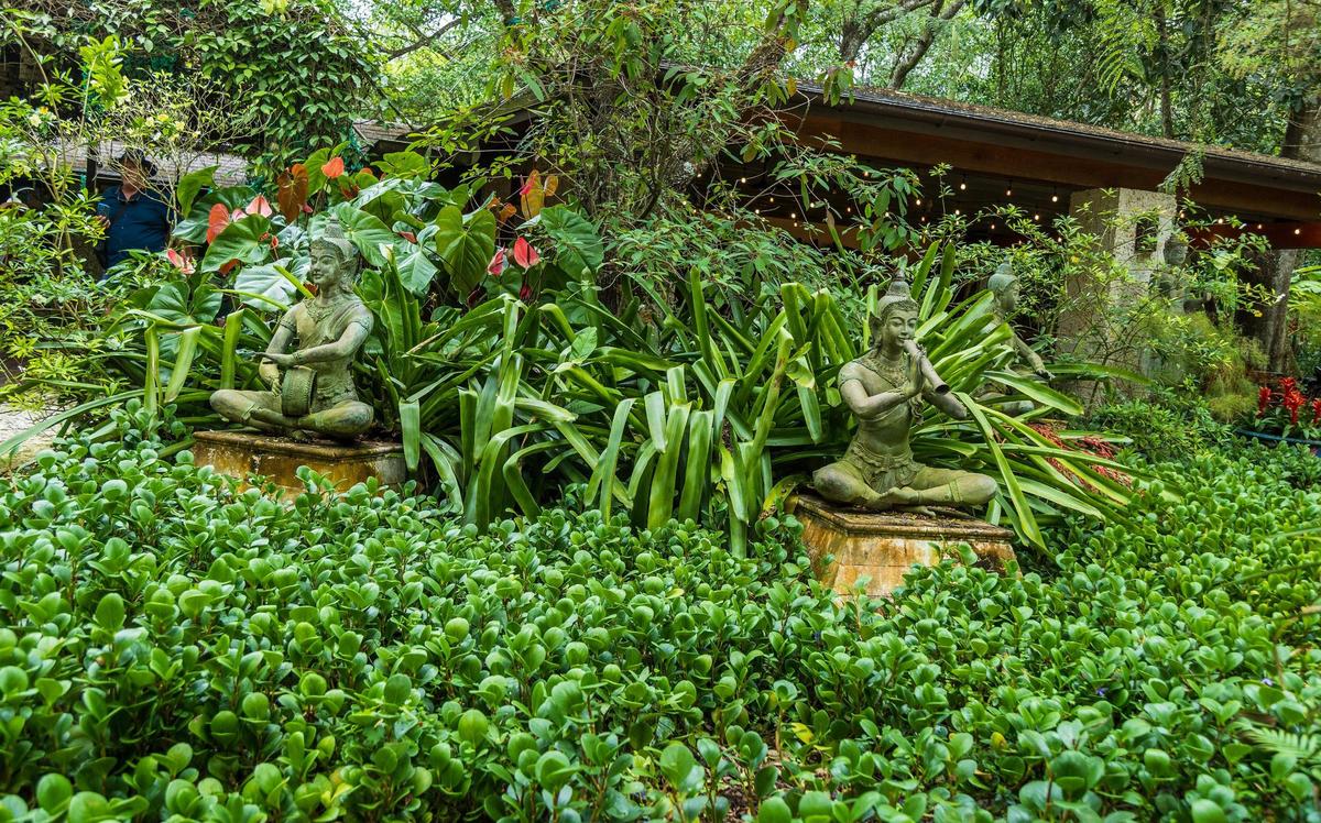View of some of the many statues of goddesses at the Patch of Heaven Sanctuary.