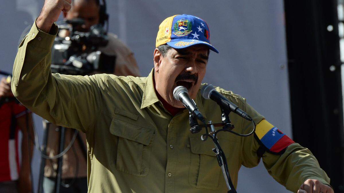 El presidente de Venezuela, Nicolás Maduro, durante un discurso en Caracas el domingo 4 de febrero de 2018. 