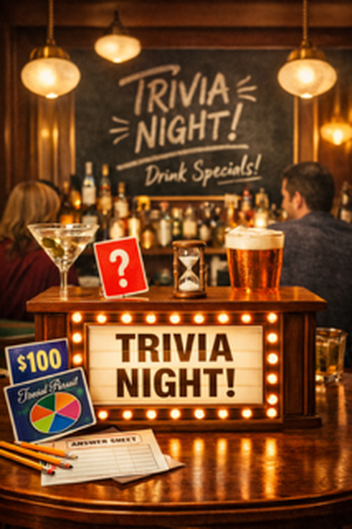Las noches de trivia convierten el miércoles en plan de salida con preguntas de cultura general al estilo de los famosos programas televisivos&nbsp;&nbsp;Jeopardy!&nbsp;y&nbsp;Trivial Pursuit. 