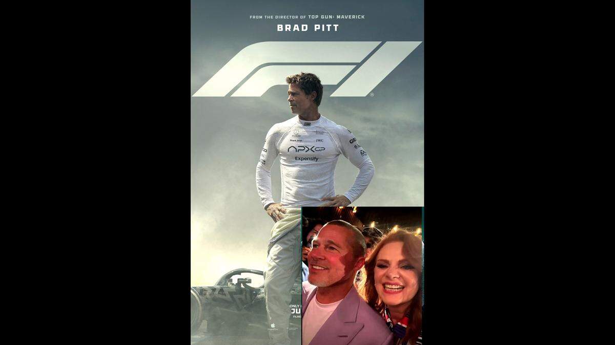 Erika Buenfil y Brad Pitt.
