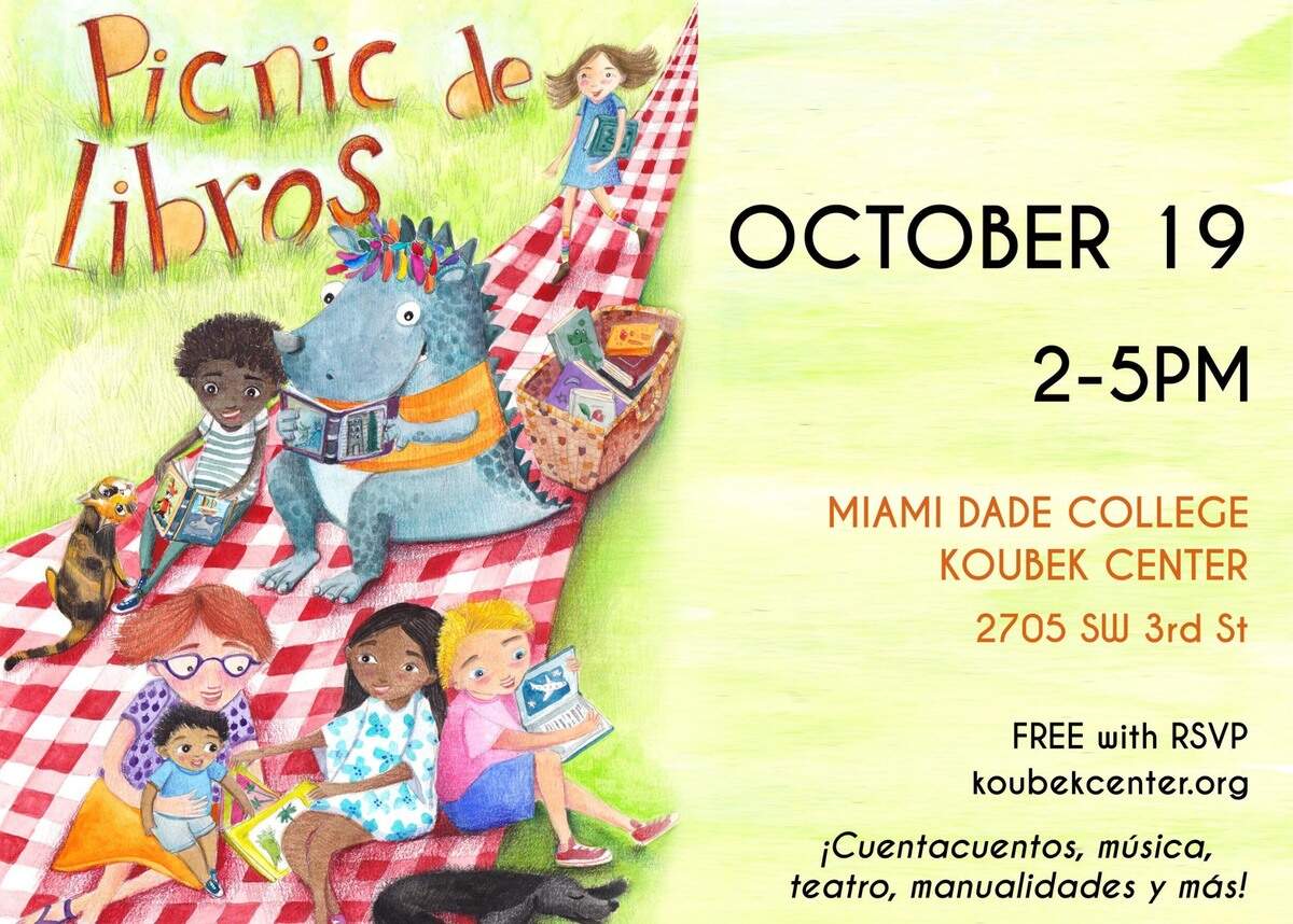 Disfruta con la familia el próximo Picnic de Libros&nbsp;presentado por Presentado por Koubek Center, Fundación Cuatrogatos y la Feria del Libro de Miami.