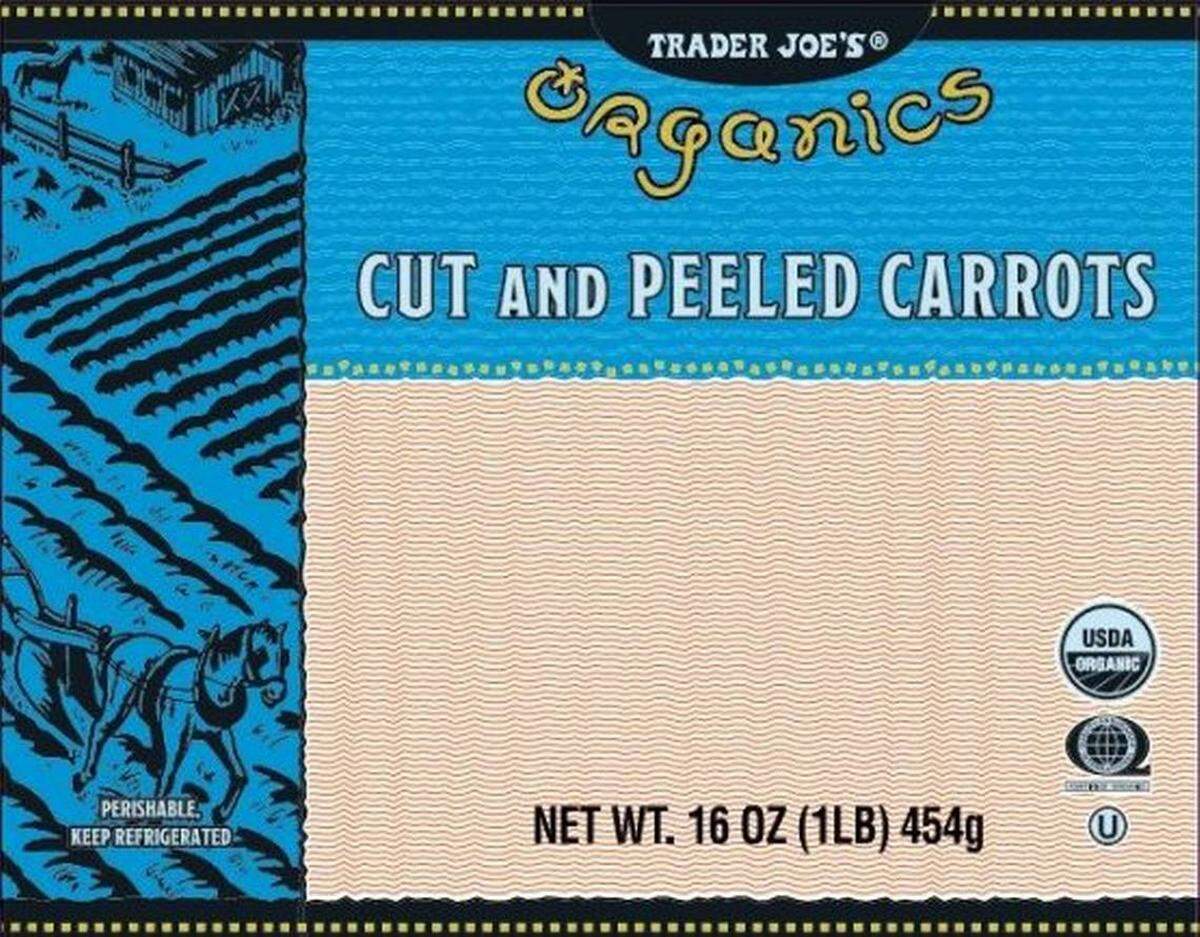 La etiqueta de las zanahorias pequeñas retiradas de Trader Joe’s, Grimmway Farms.