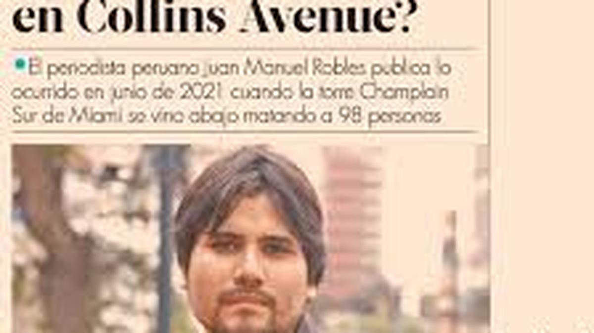 Recorte de periódico en el que aparece el autor de la novela.