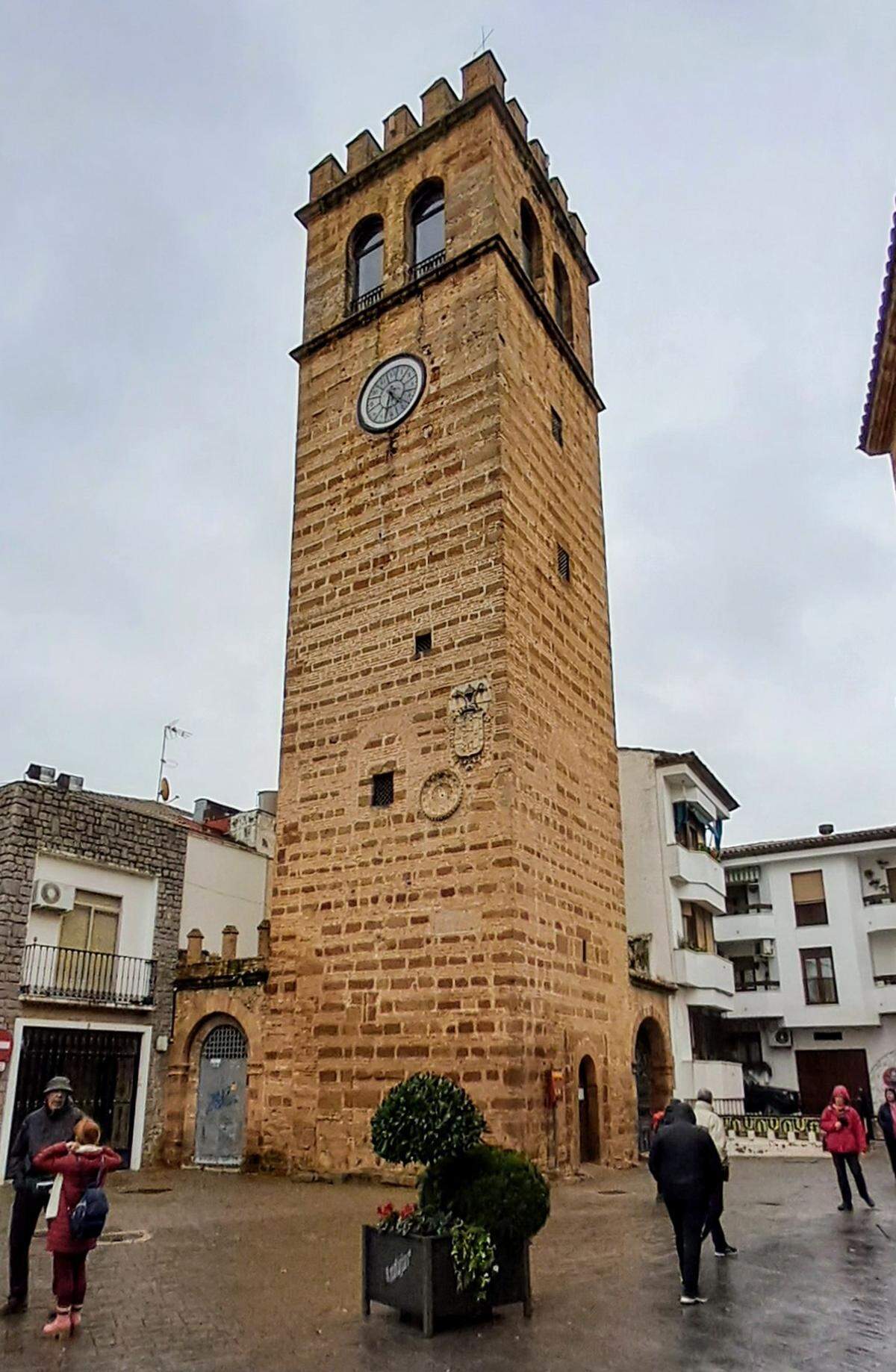 Torre de reloj en Andújar, Jaén, Andalucía, España.