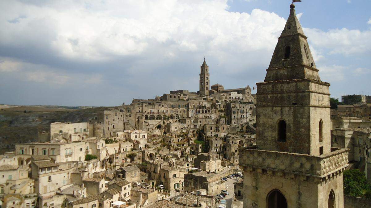 Vista de la ciudad de Matera al sur de Italia.