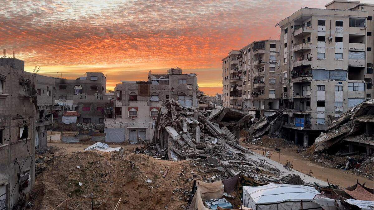 Imagen tomada en febrero de 2026 que muestra los daños en Gaza. La organización Save the Children (Salven a los Niños) tiene un equipo de trabajadores para esta región y otras partes en conflicto en el Medio Oriente.