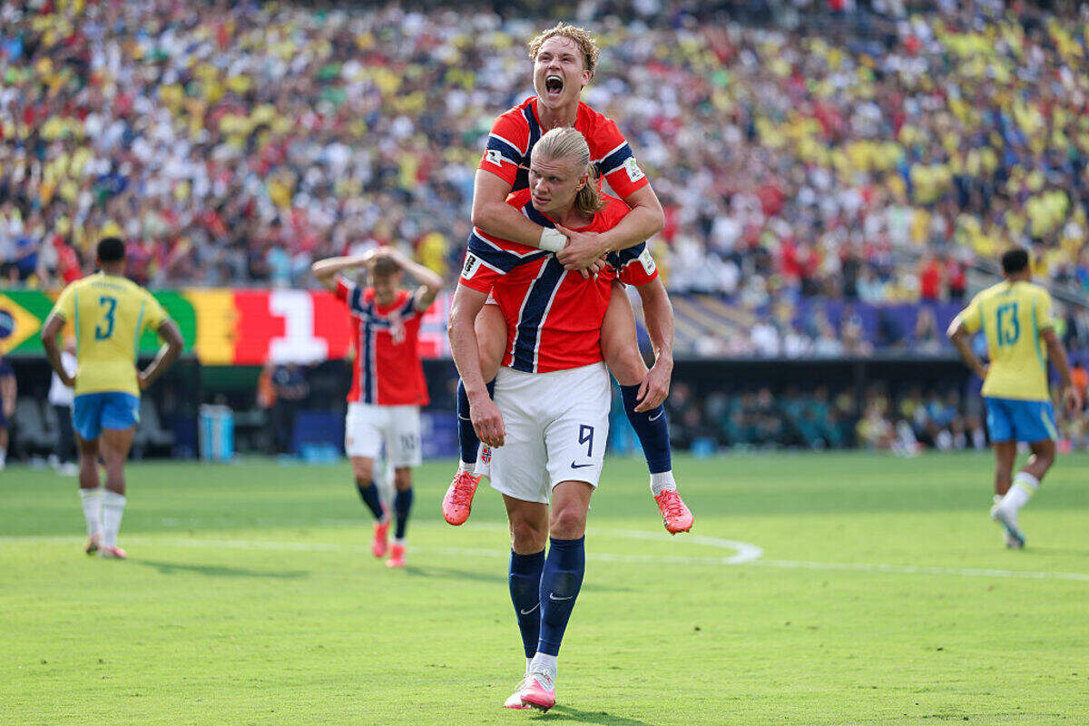 Erling Haaland anotó dos goles y le dio el triunfo a Noruega ante Brasil, en el partido de octavos de final de la Copa del Mundo celebrado el 5 de julio de 2026 en East Rutherford, Nueva Jersey.