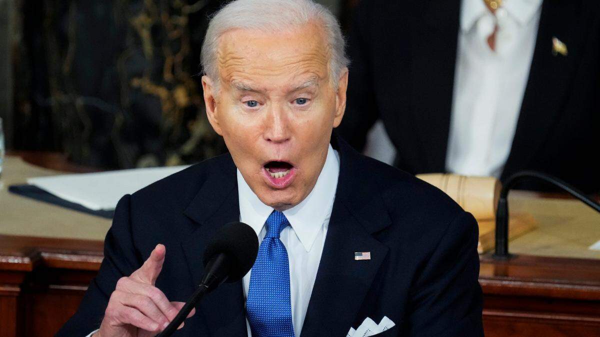 El presidente Joe Biden pronuncia el discurso sobre el estado de la Unión ante el Congreso en el Capitolio de los Estados Unidos en Washington el 7 de marzo de 2024.