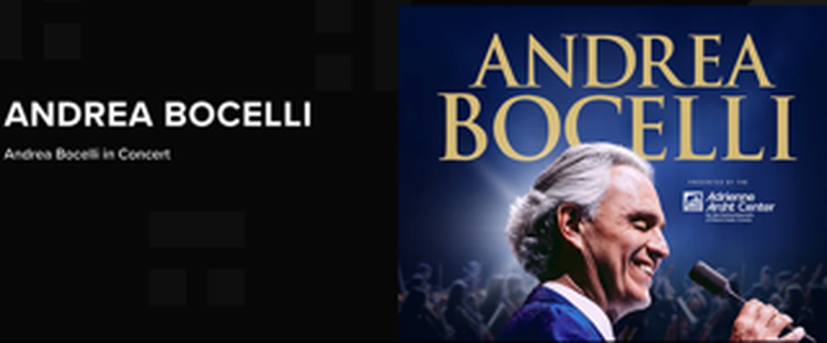 Una noche con Andrea Bocelli en el Kaseya Center.