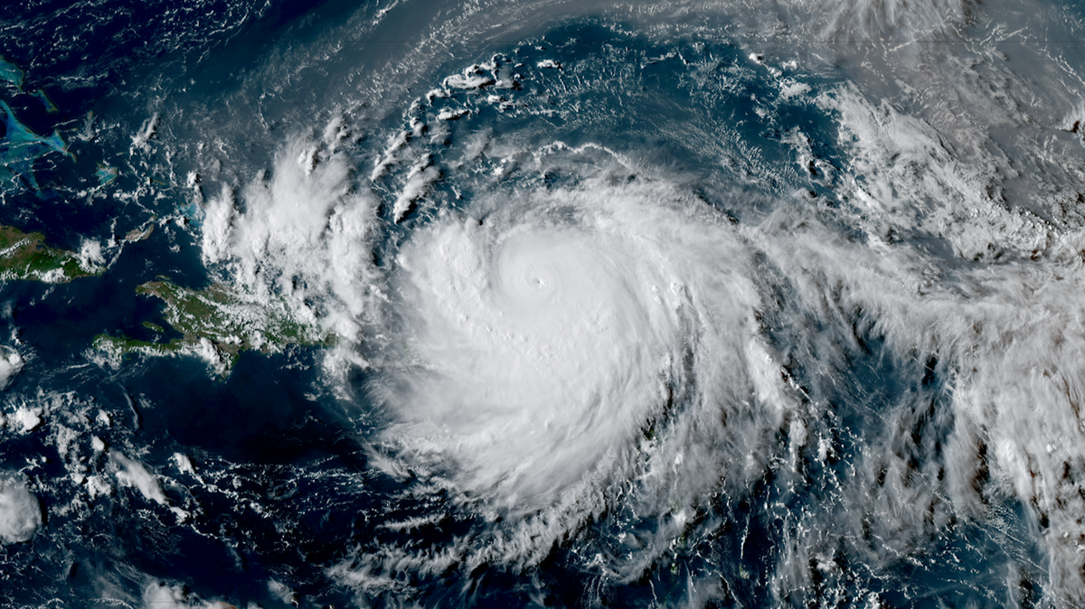 Imagen del poderoso huracán Erin en el Atlántico.